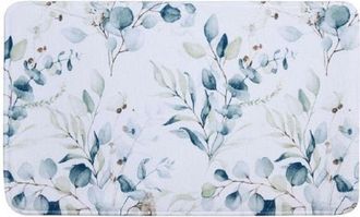 Trade Shop Trade Shop - Tappeto Tappetino Per Arredo Da Bagno 45 X 75 Cm Con Fantasia Fiori Foglie 87060