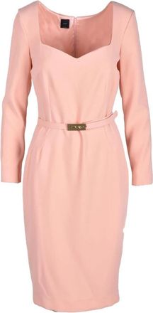 Pinko Midi Jurk - Dames - Casual kleedjes - Roze - XL - Polyester - Kleedjes