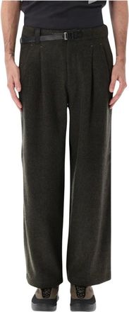 And Wander Pantaloni Larghi in Tweed Rewool - - Trousers - Uomo - Verde - M