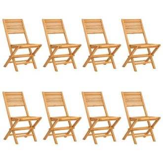 vidaXL Sillas De Jard&iacute;n Plegables 8 Uds Madera Maciza Teca 47x62x90 Cm Vidaxl