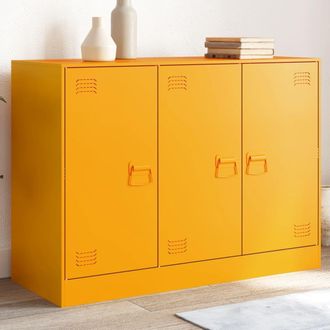 Berkfield Home Sideboard Mustard Yellow 99x39x73 cm Steel | Size: 99 x 39 x 73 cm