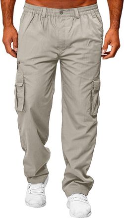 Generic Mens Combat Cargo Trousers UK Multiple Pockets for Hiking and Outdoor Activities Chinos Trouser Loose Fit Tactical Pants Relaxed Baggy Joggers Bottoms