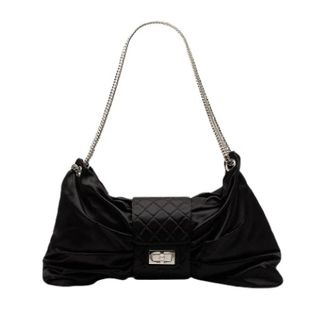 Chanel Pre-owned Vintage Quilted Satin Shoulder Bag - Dames - Pre-owned - Zwart - Maat: ONE Size Satijn