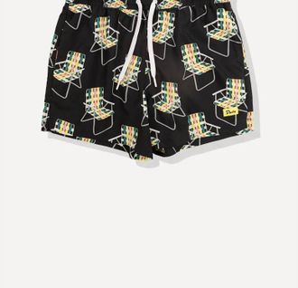 Duvin Design Co. Mens Beach Chair Swim Short In Black