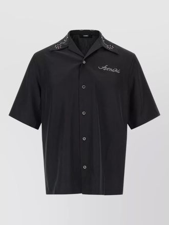 Amiri studded collar short sleeve camp shirt
