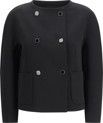 Max Mara Womens Boxy Cady Jacket Black Outer Triacetate Dress