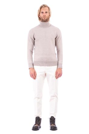 Lardini Diagonal Wool Turtleneck Sweater
