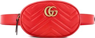 Gucci Marsupio GG Marmont in pelle matelass&eacute; - Rosso