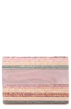 Olga Berg Tacer Acrylic Foldover Clutch in Blush at Nordstrom Rack