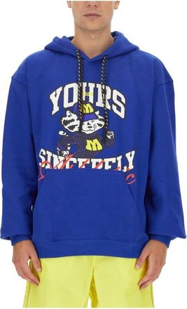 Msgm Logo Hoodie - Heren - Hoodies - Blauw - S - Katoen - Hoodies & sweatvesten