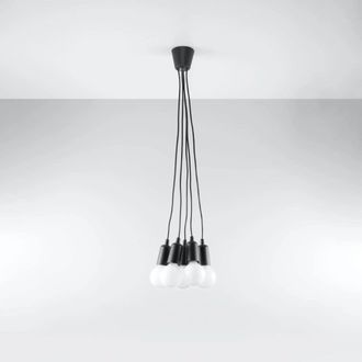 Wonderlamp L&aacute;mpara de techo con 5 portal&aacute;mparas negro