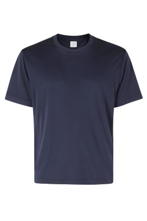 Eleventy Blue Bordini Contrasting-Profiles Cotton-Blend T-Shirt
