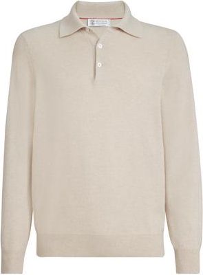 Brunello Cucinelli Cashmere knit polo shirt in Sand at Nordstrom, Size 56 It