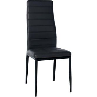 Clp Silla De Comedor Mayfair Negro Simil Cuero