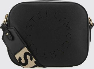 Stella McCartney Mini camera bag con logo traforato e tracolla logata
