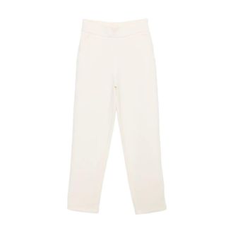 Emporio Armani Sweatpants, female, Beige, Size: XS Comfort Double Jersey Trousers