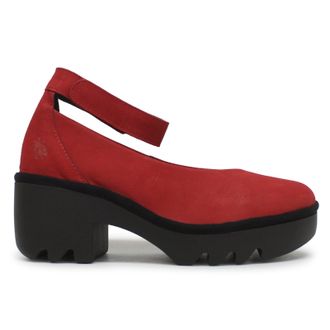 FLY London TIRY497FLY Mousse Leather Womens Comfort Shoes - Lipstick Red - Size:UK 6