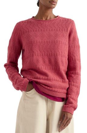 Seasalt Cornwall Kinter Organic Cotton Crewneck Sweater in Knit Melange Echinacea at Nordstrom, Size 16 Us