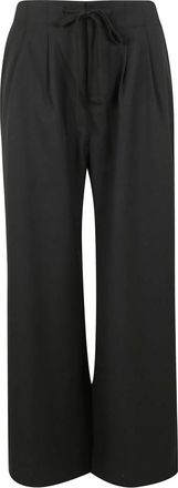 Entire studios Entire Studios, Broeken, Dames, Zwart, L, Wol, Wijde Pijpen Broek met Plooi en Strikdetails