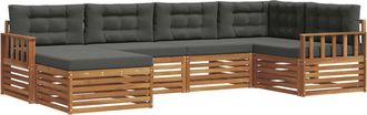vidaXL Conjunto De Sof&aacute;s De Exterior 6 Uds. Natural Y Antracita Vidaxl