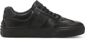 Kazar Schoenen, Heren, Zwart, 41 EU, Leer, Zwarte leren sneakers met rubber op de hiel