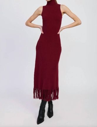 En Saison Nathalia Maxi Sweater Dress In Burgundy