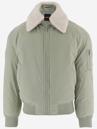 HUGO BOSS nylon jack met geschoren kraag