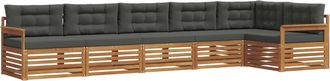 vidaXL Conjunto De Sof&aacute;s De Exterior 6 Uds. Natural Y Antracita Vidaxl