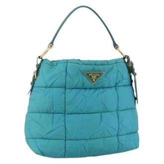Prada Pre-owned Shoulder Bags, female, Blue, Size: ONE SIZE Pre-owned Vintage Nylon Shoulder Bag