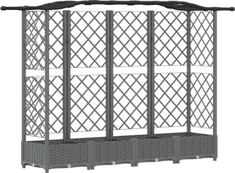 vidaXL Cama Elevada Con Trellis Y Techo Gris Claro 203,5 X 40 X 123 Cm Vidaxl