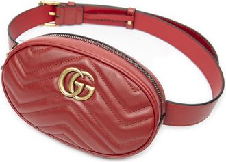 Gucci Pre-owned Womens GG Marmont Belt Bag 85 Shoulder Bag - Red - One Size