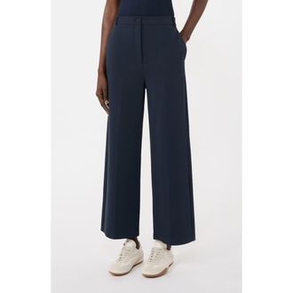 Max Mara Abano Straight Leg Jersey Ankle Pants in Navy at Nordstrom, Size X-Small