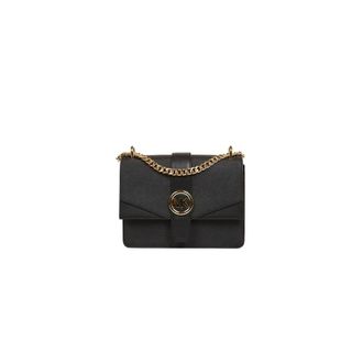 Michael Kors Greenwich Small Saffiano Leren Crossbody Tas - Dames - Tassen - Zwart - Maat: ONE Size Leer