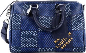 Louis Vuitton Speedy Bandouliere Limited Edition Damier Heritage canvas 25 crossbodytas - Blauw