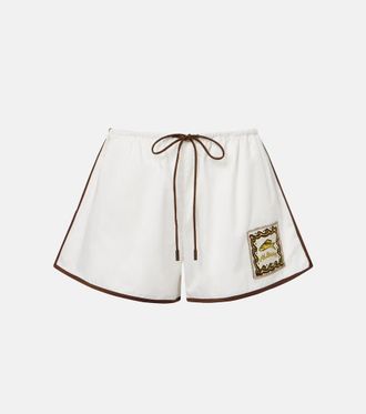 Alemais Al&eacute;mais Scuba patch-appliqu&eacute; cotton shorts