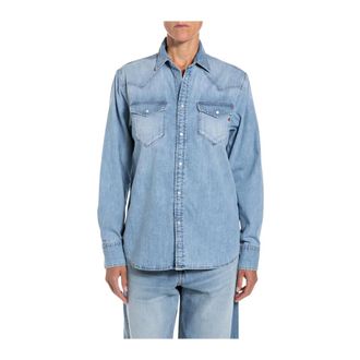 Replay Mujer, Blusas y Camisas, Azul, Talla: XL