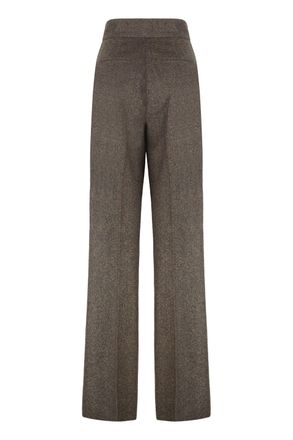 Max Mara Womens Wide-Leg Trousers Wool Brown Virgin