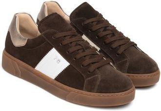 Nero Giardini Retro Low Top Leather Sneaker in Chocolate at Nordstrom, Size 35
