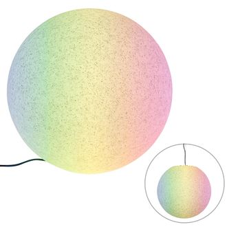 QAZQA Qazqa Moderno L&aacute;mpara Exterior Inteligente Gris 56 Cm Ip65 Con Led - Nura Pl&aacute;stico Esfera Adecuado Para Led Max. 1 X 8.5 Watt