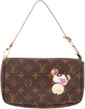 Louis Vuitton Pre-owned Pochette Accessoires Monogram Pouch - Dames - Vintage Clutch - Bruin - ONE Size - Leer - Vintage