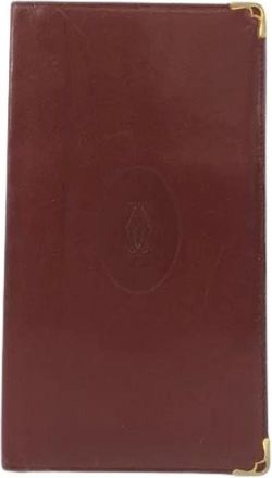 Cartier Pre-owned Clutches, female, Brown, Size: ONE SIZE Pre-owned Vintage Must Line Bordeaux Leather Wallet