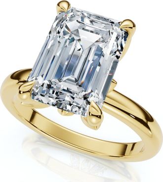 Pompeii3 2.05Ct Emerald Cut Certified Diamond Hidden Petal Engagement Ring Gold Lab Grown