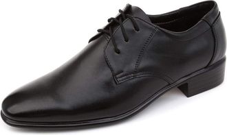 Generic Formal Shoes Dress Oxford for Men Lace Up Round Toe Derby Shoes Cowhide Non Slip Block Heel Slip Resistant Prom(7.5 UK) Black