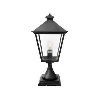 Netlighting Turin Grande 1 Light Outdoor Pedestal Lantern Black IP54 E27