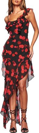 I.AM.GIA Julietta Floral Ruffle Maxi Dress in Black Pretty Petal at Nordstrom, Size Xx-Small