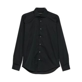 Brian Dales 004 Camicia Nera Slim - Heren - Overhemden - Zwart - Maat: 3XL
