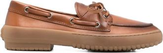 Miu Miu Lace-up Leather Boat Shoes