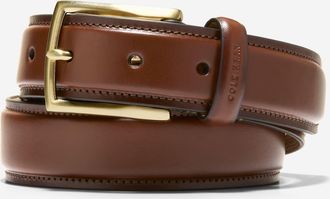 Cole Haan Mens 32MM Burnished Leather Belt With Lace Tip - Brown Size 42