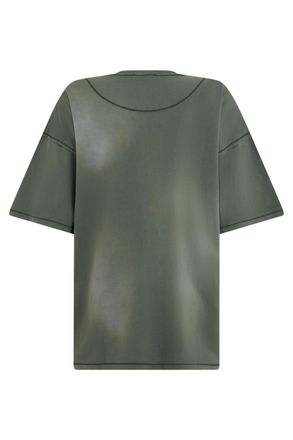 Diesel Mens T-Shirt With Pocket Green Cotton T-Shirts And Polos