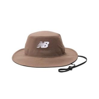 New Balance Unisex 47 Bucket Hat in Marrone/Bianca, Nylon, Taglia OSZ